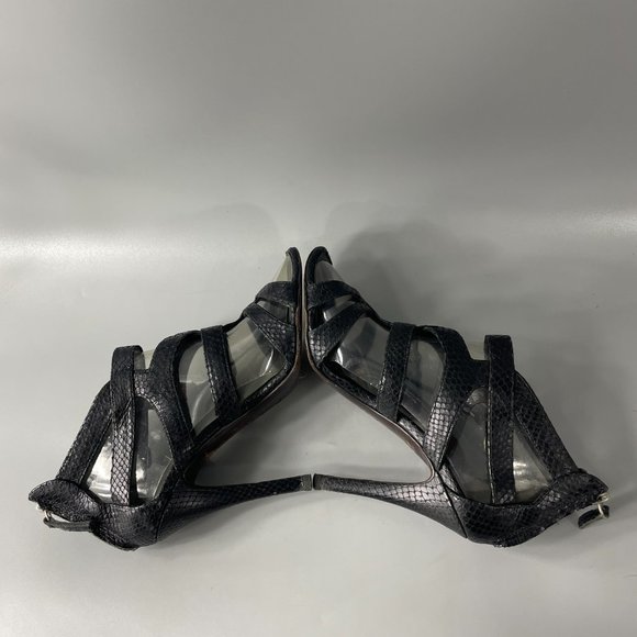 Giusuppe Zanotti Black python Gladiator Strappy Heels Sandals, Size 38.5 - Picture 7 of 13